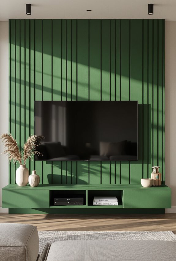 vertical textured tv wall