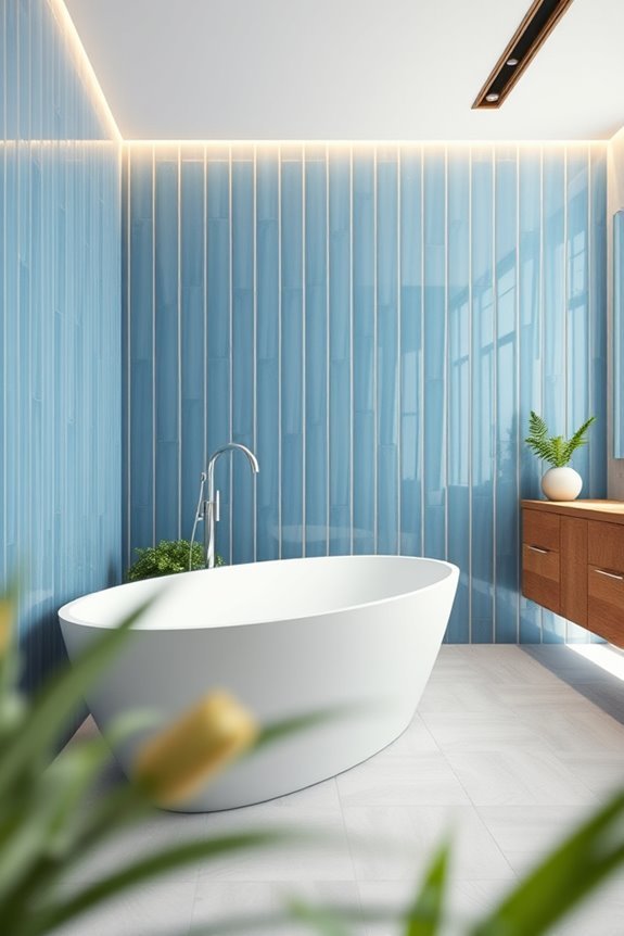 vertical tile accent walls