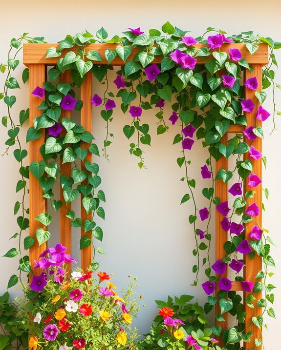 vertical trellis with greenery