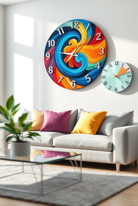 vibrant abstract wall clocks