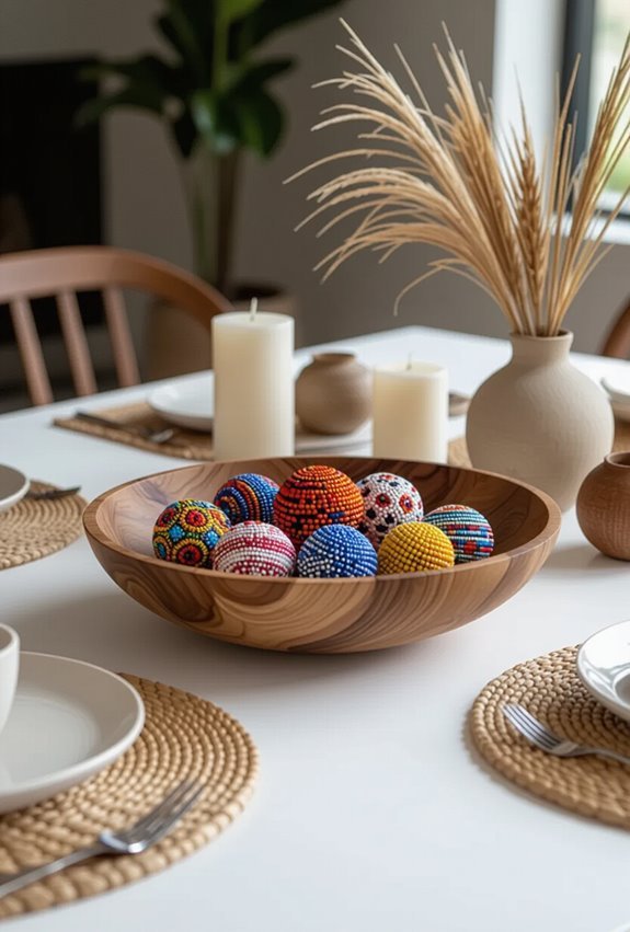 vibrant african beaded centerpieces