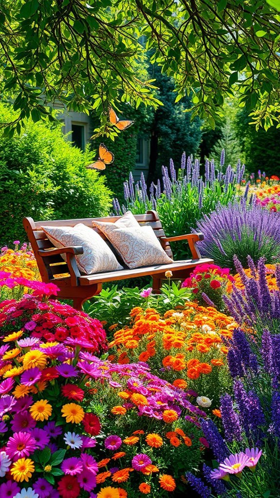 vibrant and diverse flower beds