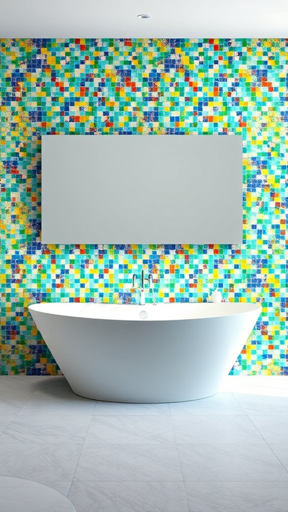 vibrant artistic bathroom tiles