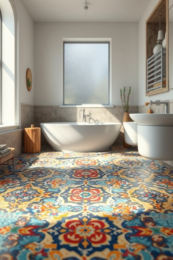 vibrant artistic bathroom tiles