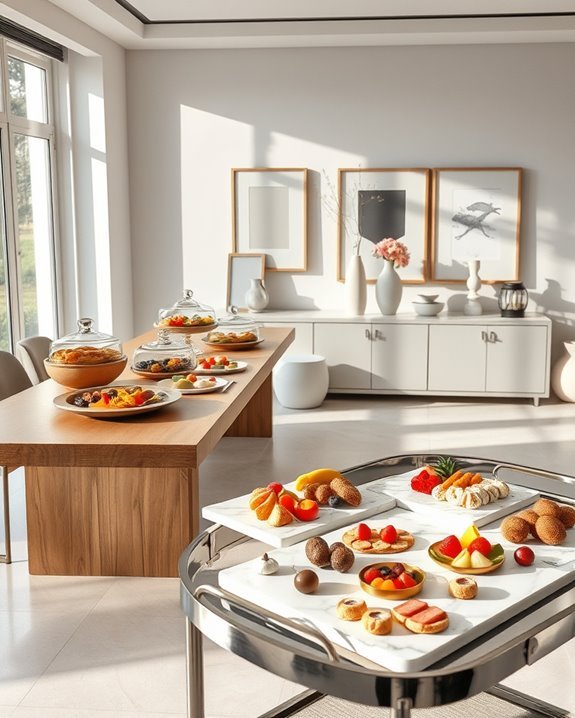 vibrant artistic buffet display