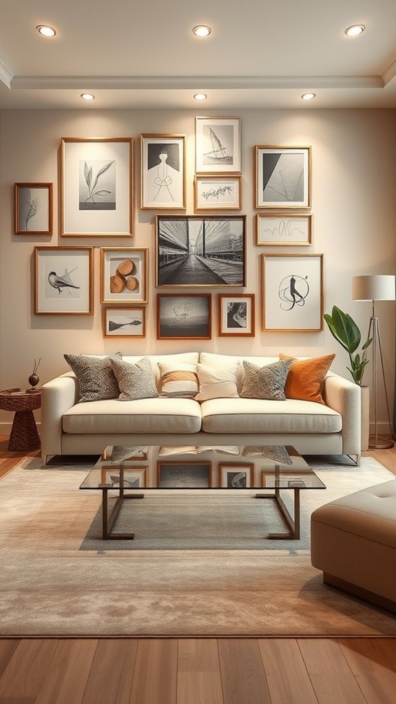 vibrant artistic gallery wall