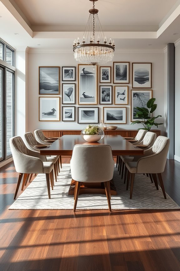 vibrant artistic gallery wall