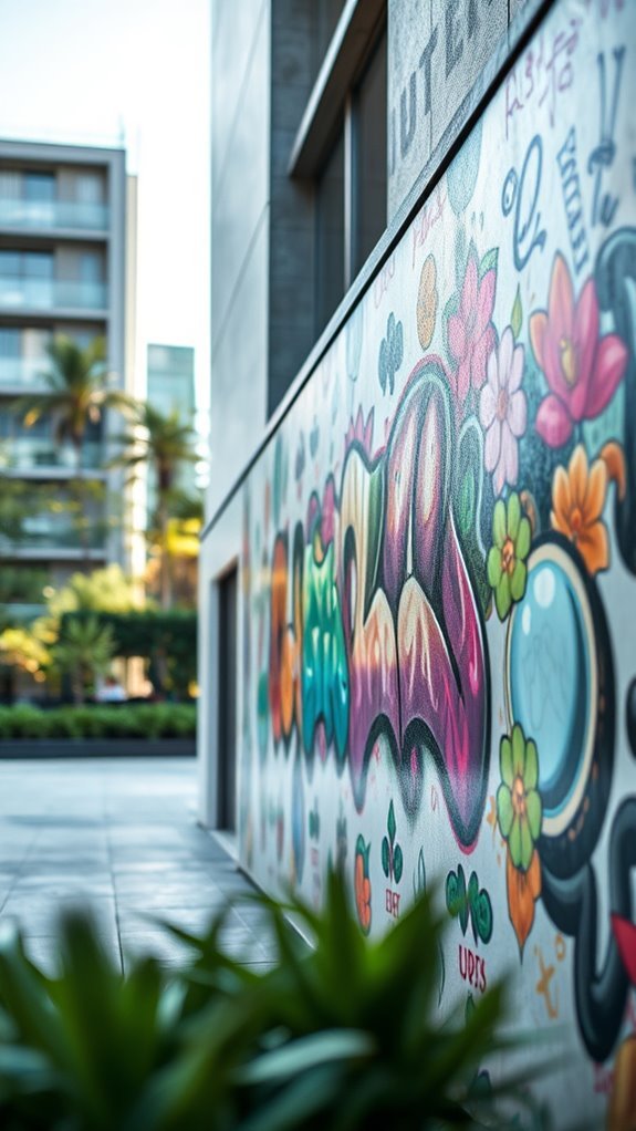 vibrant artistic graffiti walls