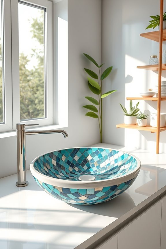 vibrant artistic mosaic sinks