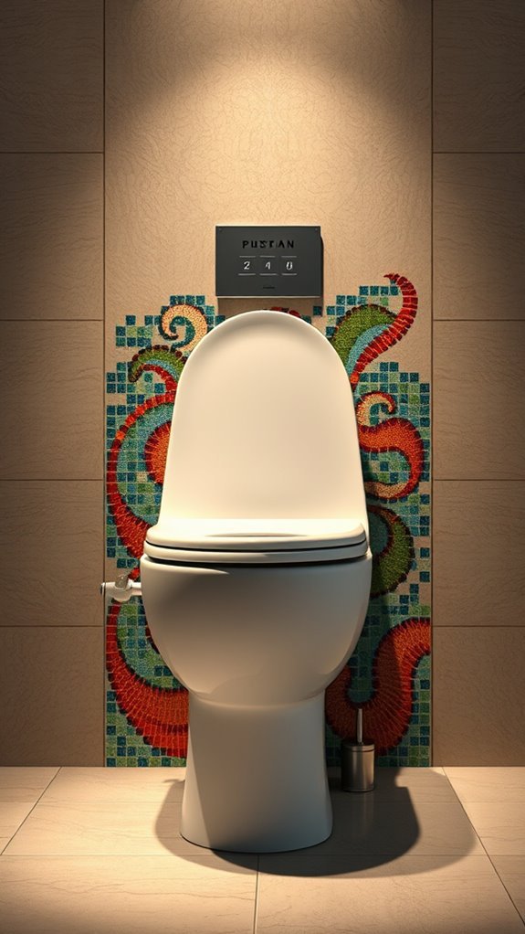 vibrant artistic mosaic toilets