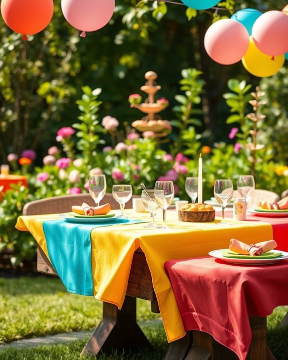 vibrant backyard birthday decor