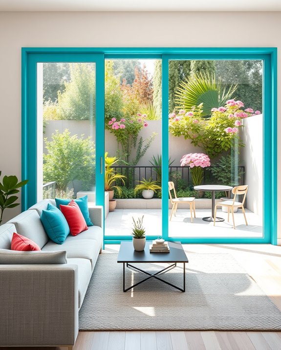 vibrant balcony door frames