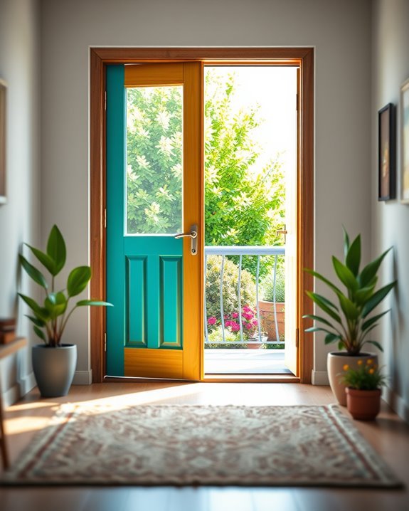 vibrant balcony door transformation