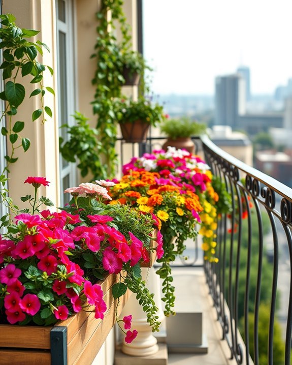 vibrant balcony flower arrangements