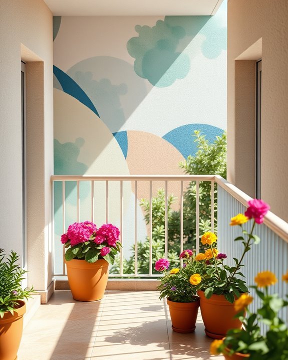 vibrant balcony mural transformation