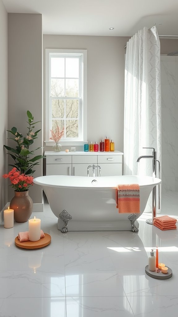 vibrant bathroom color accents