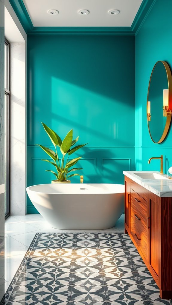 vibrant bathroom color combinations
