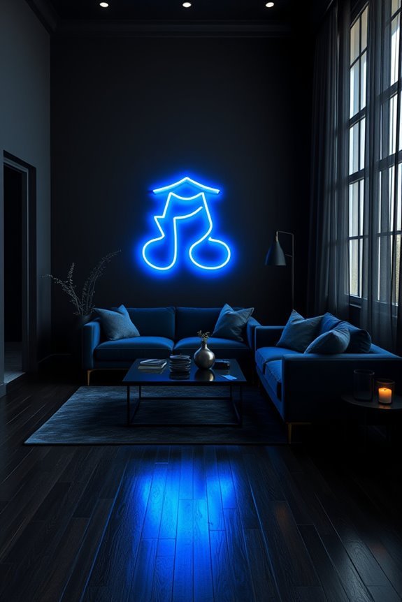 vibrant blue neon contrast