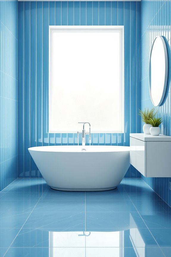 vibrant blue vertical tiles