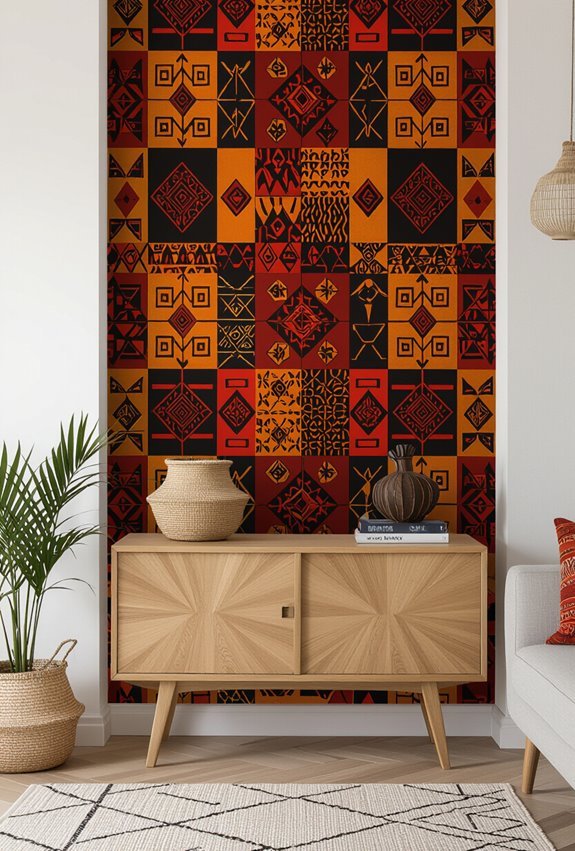 vibrant bold african print walls
