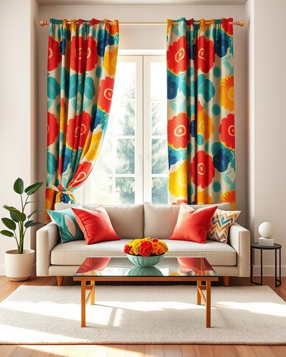 vibrant bold window treatments