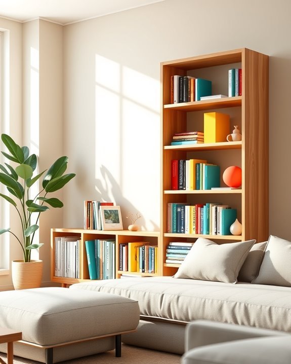 vibrant bookshelf decor options
