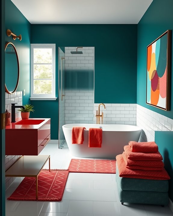 vibrant boutique hotel bathrooms