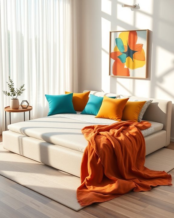 vibrant box bed decor