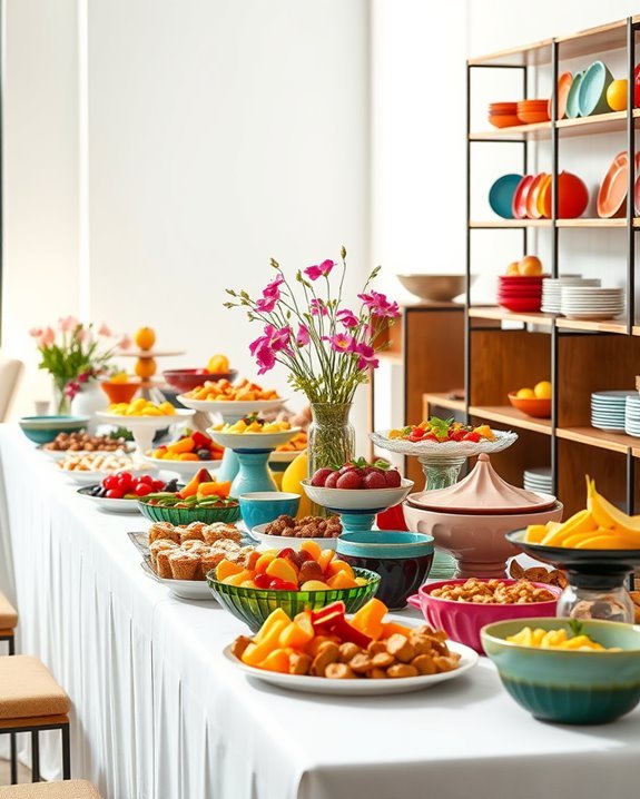 vibrant buffet dining design