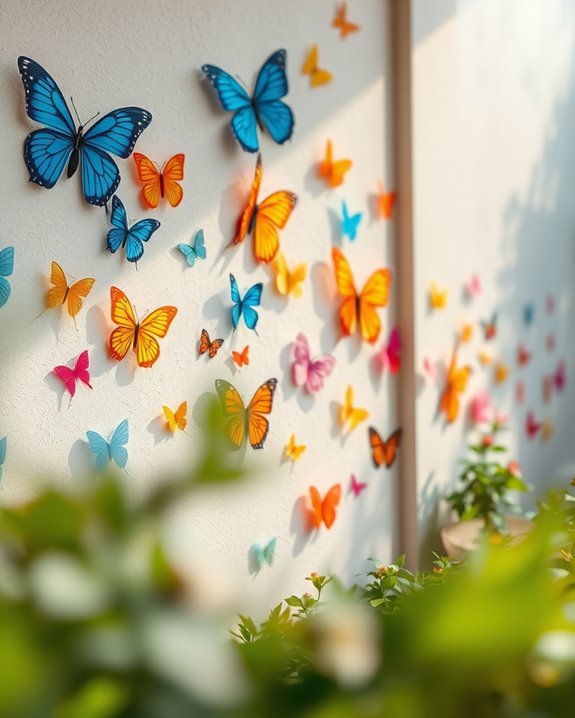 vibrant butterfly silhouette art