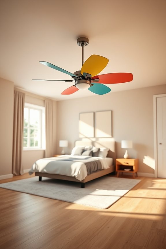 vibrant ceiling fan decor
