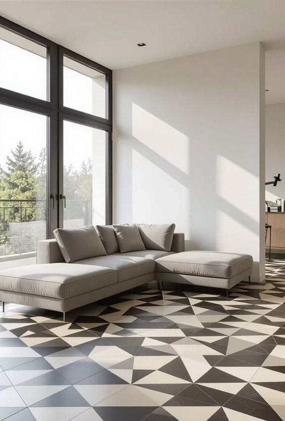 vibrant chevron geometric floor