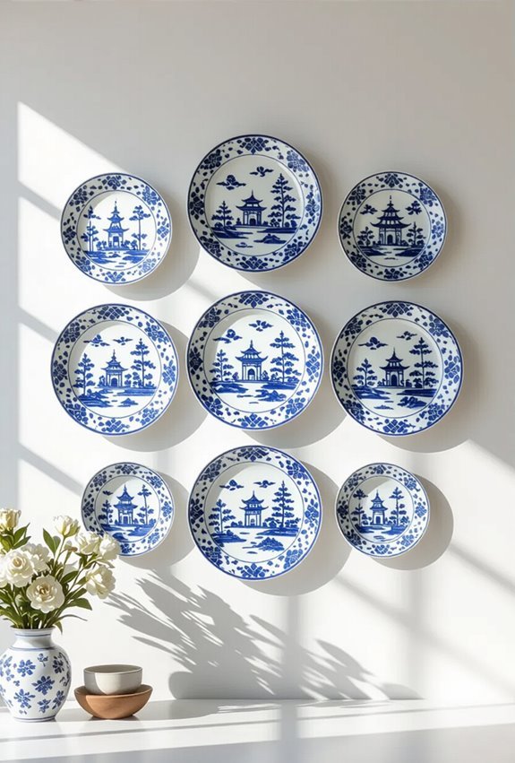 vibrant chinoiserie porcelain plate displays