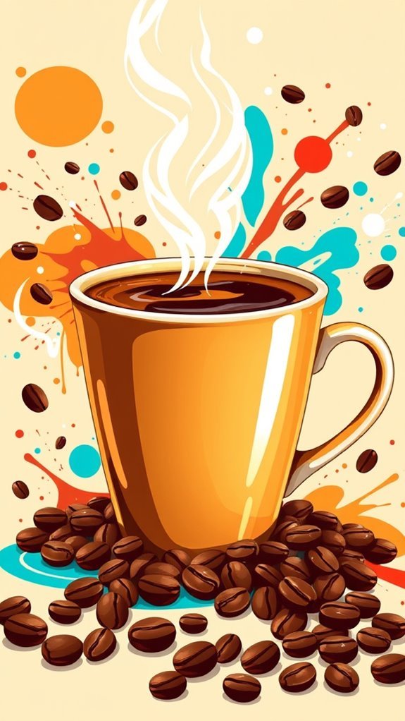 vibrant coffee pop art