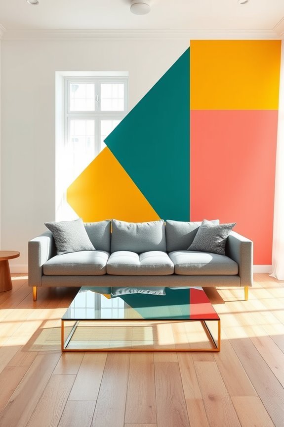 vibrant color block accents