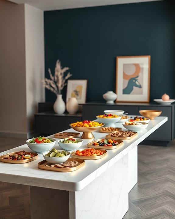 vibrant color block buffet