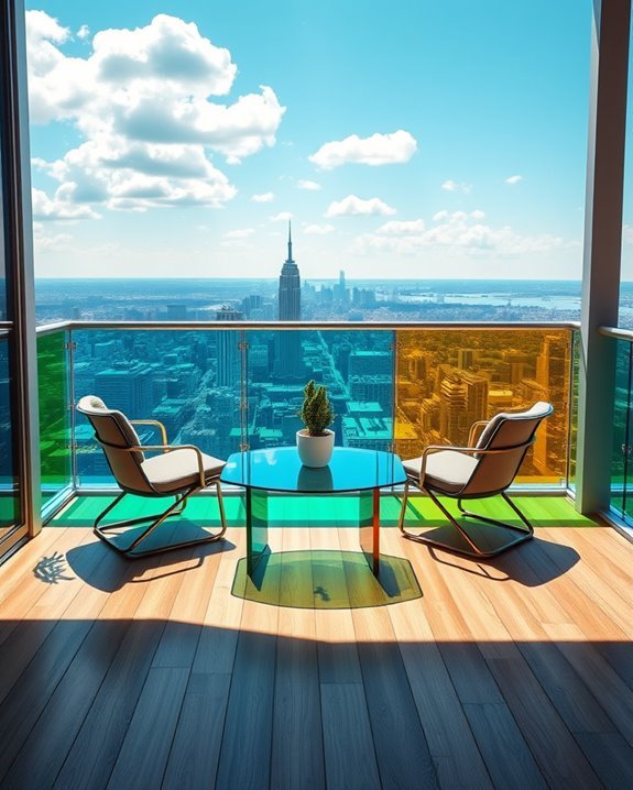 vibrant colored glass accents