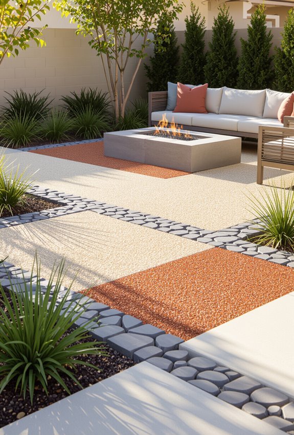 vibrant colored gravel accents