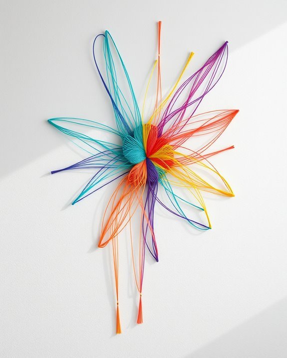 vibrant colorful string art