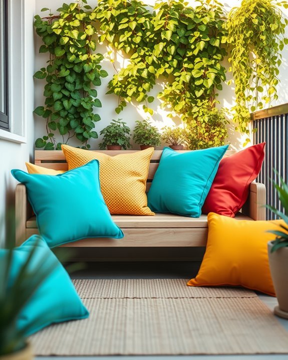 vibrant cushions stylish storage