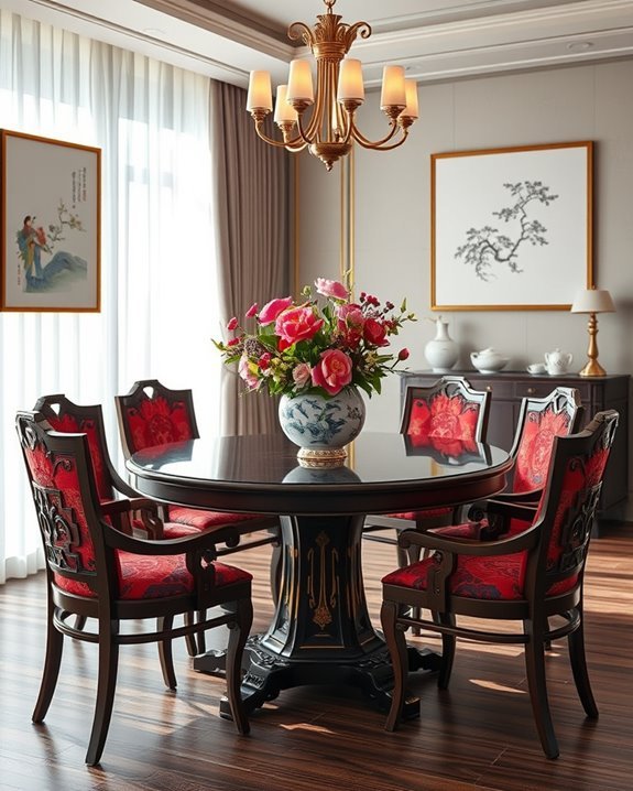 vibrant dining room accents