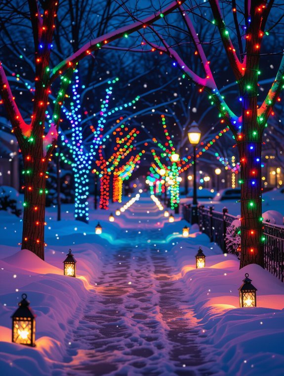 vibrant dramatic holiday lighting