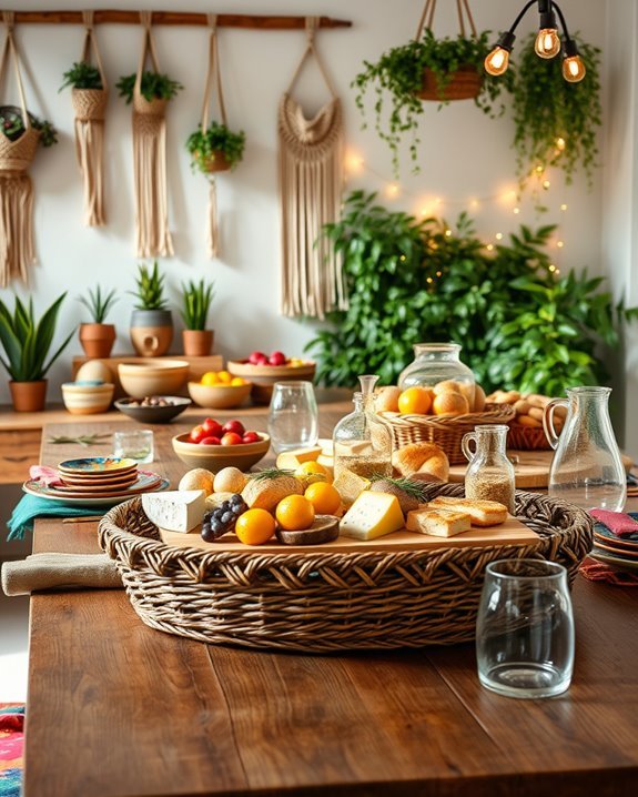 vibrant eclectic buffet arrangement