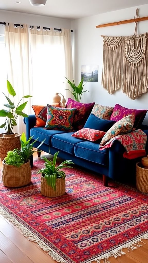vibrant eclectic textile decor