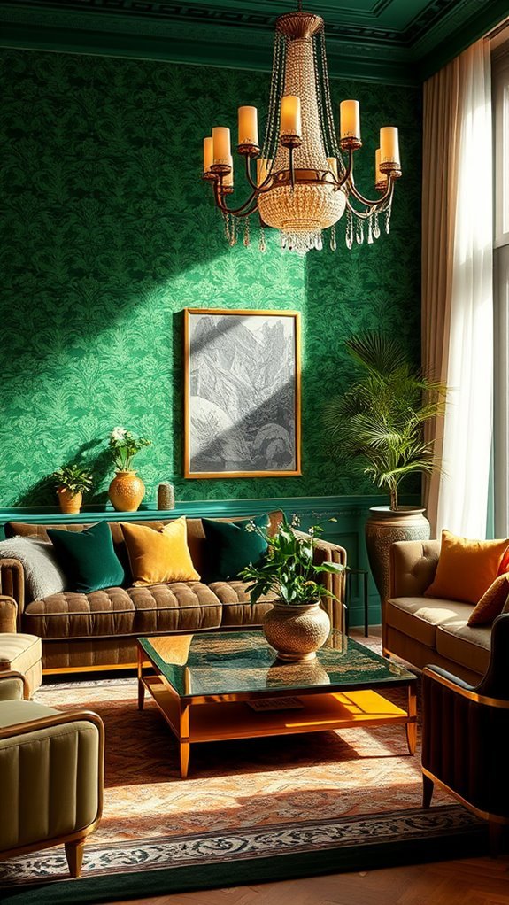 vibrant emerald wall design