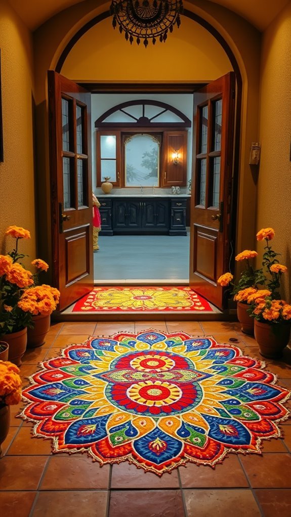 vibrant entrance floor art