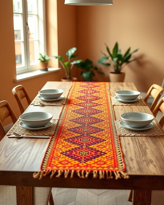 vibrant ethnic fabric runners