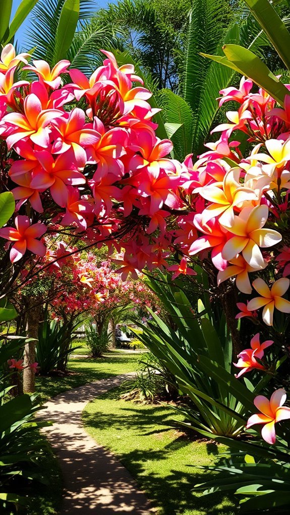 vibrant faux tropical flowers