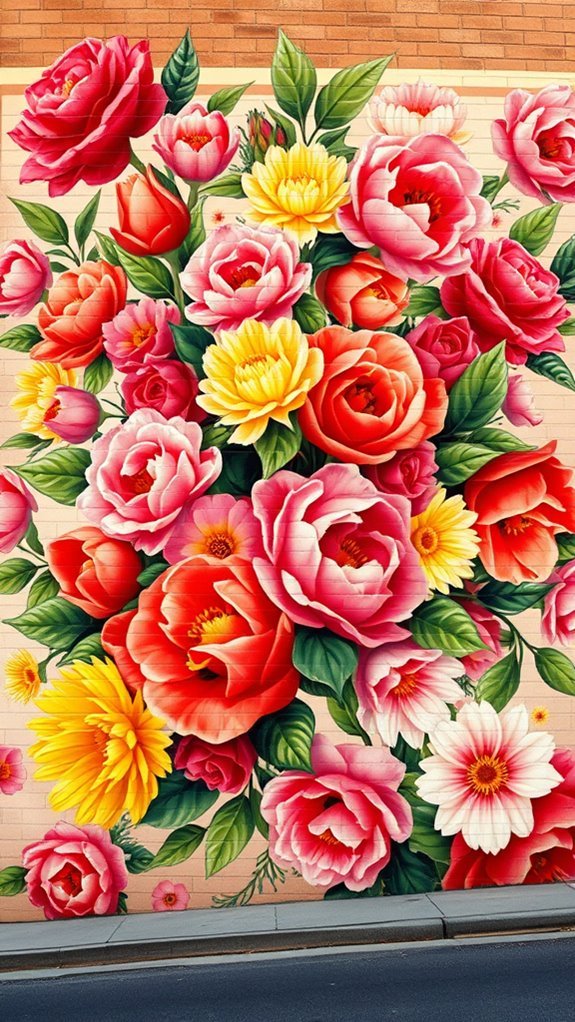 vibrant floral mural inspiration