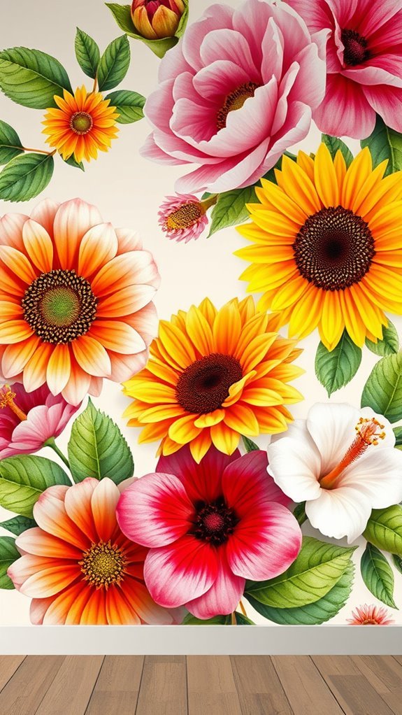 vibrant floral wallpaper designs
